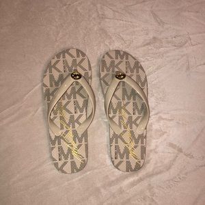 White Michael Kors thong sandal